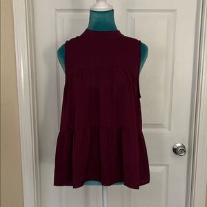 Banana Republic Rich Burgundy Sleeveless Blouse
